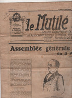 LE MUTILE SARTHOIS AVRIL 1932 - ANCIENS COMBATTANTS - BRULON - PARIGNE L'EVEQUE - SAINT AUBIN DES COUDRAIS - TUFFE - - General Issues