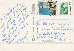 SAINT MARIN AFFRANCHISSEMENT COMPOSE SUR CARTE POUR LA FRANCE 1982 - Storia Postale