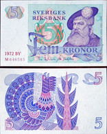 Sweden Sveriges Riksbank 5 Kronor Unc 1972 - Svezia