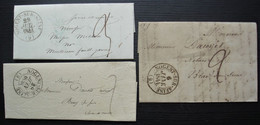 Nogent Sur Seine 1838 1844 Lot De 3 Lettres T 13  Pour Bray Sur Seine Et Montereau-Fault-Yonne - 1801-1848: Precursors XIX