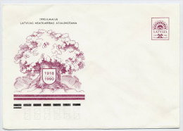 LATVIA 1990 (5 K). Oak Tree Postal Stationery Envelope Unused  Michel U1 Cat. €8 - Lettonia