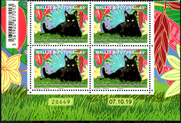 Wallis Et Futuna 2019 - Chat Noir - Bloc De 4 Avec Coin Daté Neufs - Unused Stamps