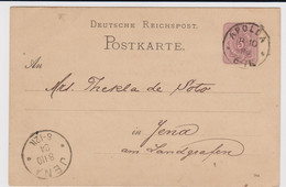 AK Postkarte Apolda - Vorläufer 1884 - Ganzsache Gel. Jena - Deutsche Reichspost - Apolda