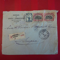 LETTRE BELGIQUE ANTWERPEN BANQUE DE CREDIT COMMERCIAL POUR SMYRNE CREDIT FONCIER D ALGERIE ET DE TUNISIE - Covers & Documents