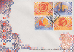 Macau, Macao, FDC, Azulejos Em Macau, 1998, 1º Dia De Circulação - FDC