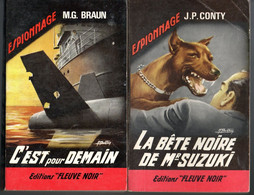 2 Romans Espionnage  -  Editions Fleuve Noir  N: 571  C'est Pour Demain  Et N: 592 La Bête Noir De Mr Suzuki De 1966 /67 - Fleuve Noir