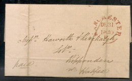 UK - MANCHESTER  31-12-1840  Complete ENTIRE COVER To HALIFAX - Town Name Type Cancel - ...-1840 Préphilatélie