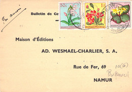 Congo Belge COB 307/310/314 Sur Lettre  - Oblitération à Bukavu à Destination De Namur - Par Avion - Commande De Livres - Brieven En Documenten