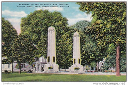 Michigan Grand Rapids Memorial Pillars To World War Veterans Fulton Street Park - Grand Rapids