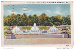 Indiana Indiana Fountains In Sunken Gardens Garfield Park 1935 Curteich - Indianapolis