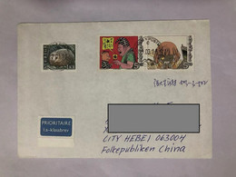 Sweden Cover Sent To China With Stamps - Brieven En Documenten