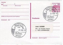 51602 - Bund - 1985 - 60Pfg. B&S GAKte BAYREUTH - RICHARD-WAGNER-FESTSPIELE ... -> Luxemburg - Musique