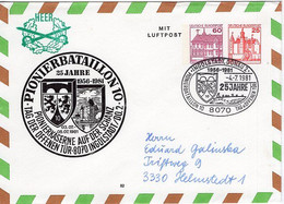 51647 - Bund - 1981 - 25&60Pfg B&S PGAUmschl "25 Jahre Pionierbataillon 10" INGOLSTADT - PIONIERBATAILLON 10 ..." - Militares