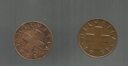 Monnaie , SUISSE , 2 Rappen ,1951 B , 1958 B , LOT DE 2 MONNAIES - Autres & Non Classés