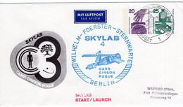 51652 - Berlin - 1973 - 20&25Pfg Unfall PLpGAUmschl "Skylab" BERLIN - ZENTRALFLUGHAFEN TEMPELHOF -> Schwieberdingen - Stati Uniti