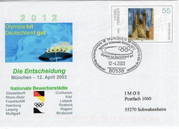 51654 - Bund - 2003 - 55c Plusbrief "2012 Olympia Tut Deutschland Gut" MUENCHEN - NATIONALE VORAUSWAHL OLYMPIA 2012 ..." - Summer 2012: London