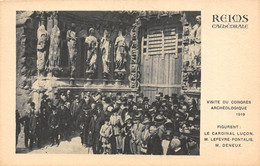 51-REIMS-CATHEDRALE- VISITE DU CONGRES ARCHEOLOGIQUE 1919, FIGURENT LE CORDINAL LUCON, M. LEFEVRE PONTALIS M. DENEUX - Reims