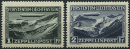 LIECHTENSTEIN 114/5 *, 1931, Graf Zeppelin, Falzreste, 2 Prachtwerte - Unclassified