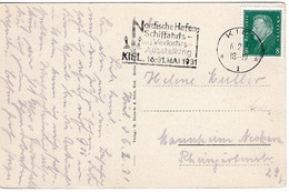 51687 - Deutsches Reich - 1931 - 8Pfg. Ebert EF A AnsKte KIEL - NORDISCHE ..., SCHIFFAHRTS- ... AUSSTELLUNG -> Mannheim - Marítimo
