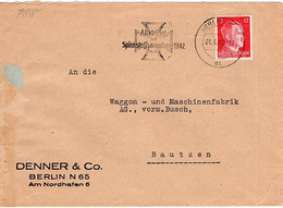 51690 - Deutsches Reich - 1942 - 12Pfg Hitler EF A Bf BERLIN - ALTKLEIDER- UND SPINNSTOFFSAMMLUNG ... -> Bautzen - Textiles