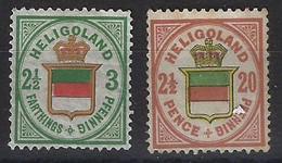 Heligoland 16/17 (*) Sin Goma. 1876 - Helgoland