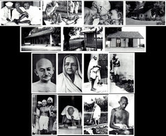 India Mahatma Gandhi Set Of 15 Picture Post Cards Issued By Sabarmati Ashram, Ahemdabad (**) Inde Indien - Briefe U. Dokumente