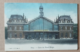 1147. Huy, 1907---Gare Du Nord-Belge (de Face)---G.H. édit. (écrite/written), Couleurs - Stazioni Senza Treni
