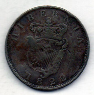 IRELAND, 1 Penny, Copper, Year 1822, KM #151 - Irland
