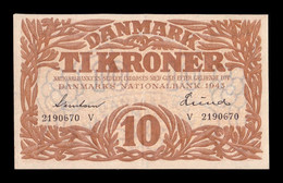 Dinamarca Denmark 10 Kroner 1943 Pick 31p (1) EBC+ XF+ - Danemark