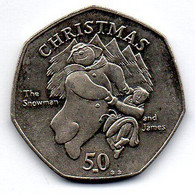 ISLE OF MAN, 50 Pence, Copper-Nickel, Year 2003, KM #1183 - Autres – Europe