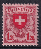 Zumstein 164.2.01a / Michel 195x Abart - HFLVETIA Ungebraucht Mit Originalgmmi (minime Falzspur) - Variétés