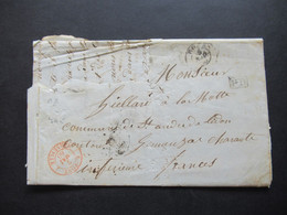 Italien 7.5.1860 Rom Faltbrief Mit Inhalt Roter Stempel K2 E - Pont Marseille Und Schwarzer Ra1 PD - Romagne