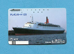 ( 5750 ) - Télécarte JAPON Ancienne - ( Bateau QUEEN ELIZABETH 2 ) - *** EC *** - Voir Scan - - Bateaux