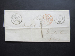 Schweiz 28.12.1848 Stempel K2 Orbe Roter K2 Vaud 1 Pontarlier Taxvermerk 1 U. Ank. Stempel Pontarlier Faltbrief Inhalt - 1843-1852 Federale & Kantonnale Postzegels