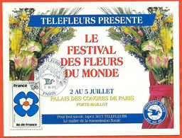 France 1993. Postcard With Special Stamp. World Flower Festival. - Brieven En Documenten