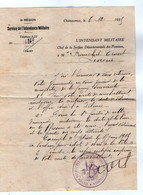 VP19.391 - MILITARIA - CHATEAUROUX  X LEVROUX 1935 - Lettre De L'Intendant Militaire - Pension / Carte Du Combattant - Documenten