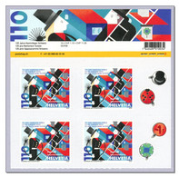 Switzerland 2022 (2022/1) 125 Years Chimney Sweeper  Switzerland Kaminfeger - MNH ** Block Of 4 From The Top On The Pane - Ongebruikt