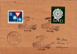 DDR GDR RDA - Verkehrszeichen + Plauener Spitze  (MiNr: 1169+1185) 1966 - Portogerechter Brief **** - Covers & Documents