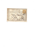 CARTE ENTIER POSTAL PRECURSEUR RIVES DE GIERS CIRCULEE 1876 - Cartes Précurseurs