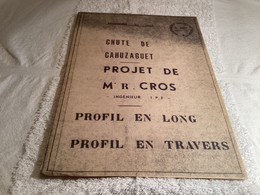 Plan Dessin Département Du Tarn Chute De Cahuzaguet Projet De Monsieur Cros  Ingénieur 1960 Diplôme Universitaire D’amén - Obras Públicas