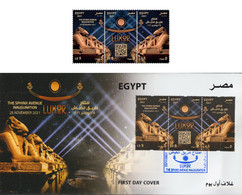 Egypt - 2021 - Set & FDC - ( The Sphinx Avenue Inauguration - LUXOR ) - MNH** - Unused Stamps