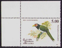 Sri Lanka 1993 Bird, Red - Faced Malkoha, Cuckoo MHN** - Kuckucke & Turakos