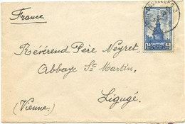 BELGIQUE - COB 524 1F75 NAMUR SEUL SUR LETTRE POUR LA FRANCE, 1939 - Cartas & Documentos