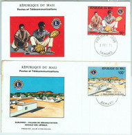 67308 -  MALI - Postal History -  Set Of 2 FDC COVER  -  1975  LYONS Lions - Rotary, Lions Club