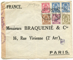 BELGIQUE - COB 420+423+424+426X2+569 PETIT SCEAU SUR LETTRE POUR LA FRANCE, 1943 - Lettres & Documents