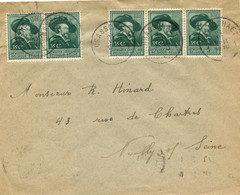 BELGIQUE - COB 300 35C VERT RUBENS X 5  SUR LETTRE POUR LA FRANCE, 1930 - Brieven En Documenten