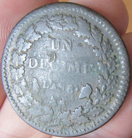 France - Monnaie Un Décime Dupré An 8 AA (Metz) (usures) - 1789 – 1795 Monedas Constitucionales