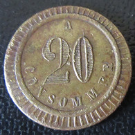 France - Jeton Monétaire 20 Centimes à Consommer - Monétaires / De Nécessité