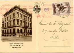 BELGIQUE - COB 586 60C BRUN SECOURS D'HIVER SEUL SUR LETTRE POUR LA FRANCE, 1941 - Cartas & Documentos