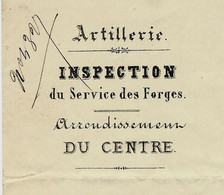 1866 ARMEE MILITAIRES ARTILLERIE INSPECTION NEVERS  SERVICE DES FORGES  CANONS FUSILS - Historical Documents